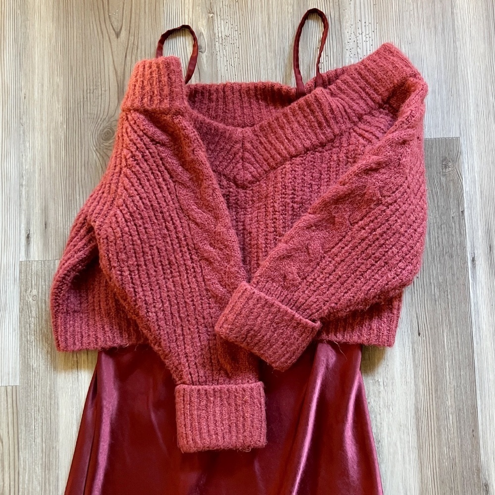 Anthropologie Mare Mare Layered Sweater & Slip Dress Red - Picture 9 of 15